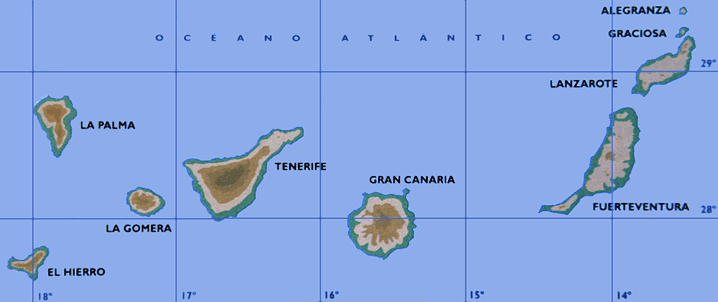 Karte: Kanarische Inseln (Kanaren)