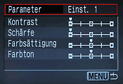 Einstellung Fotografie: Blidschrfe, Kontrast